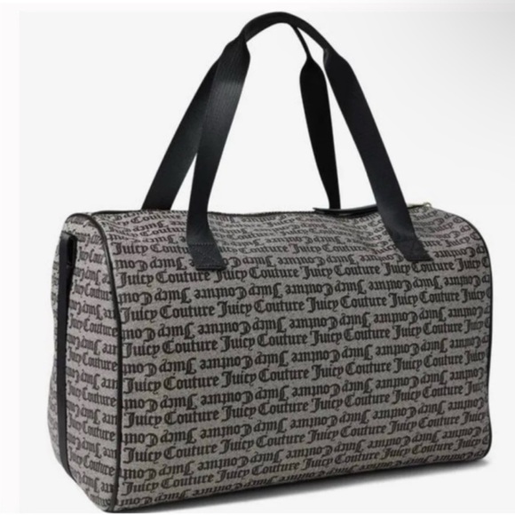 NWT Juicy Couture Women’s Carry-on Duffel Travel Bag Black/Cream - Picture 4 of 13